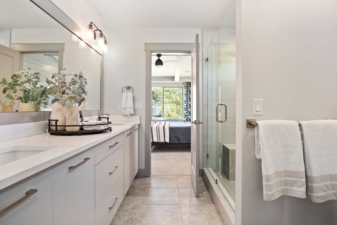 Large shower and lots of counter space